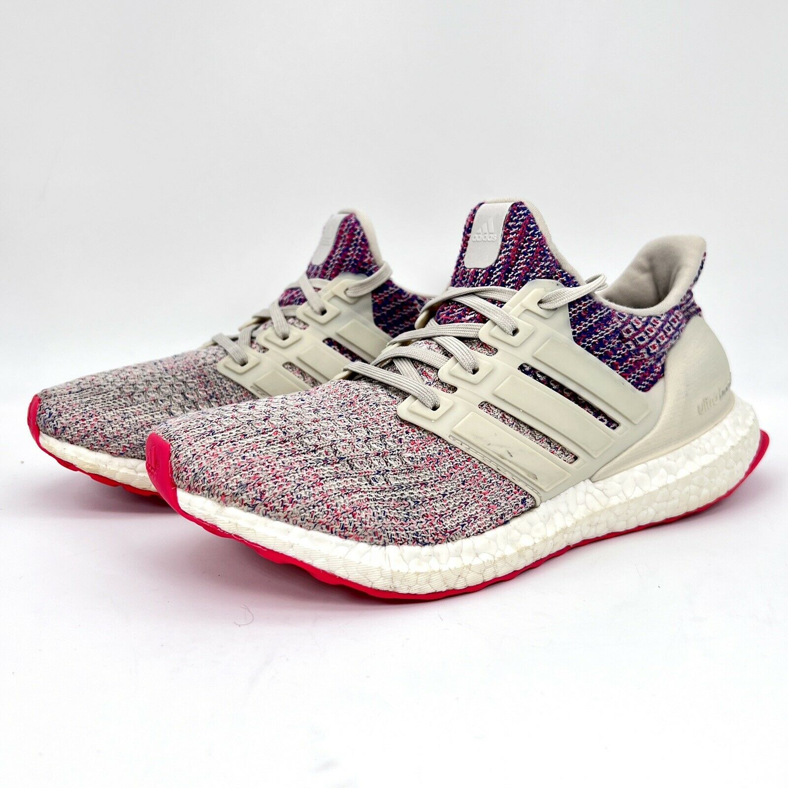 Adidas Ultraboost 4.0 F36122 Bliss Red Blue Sneakers Shoes Womens Size 6.5