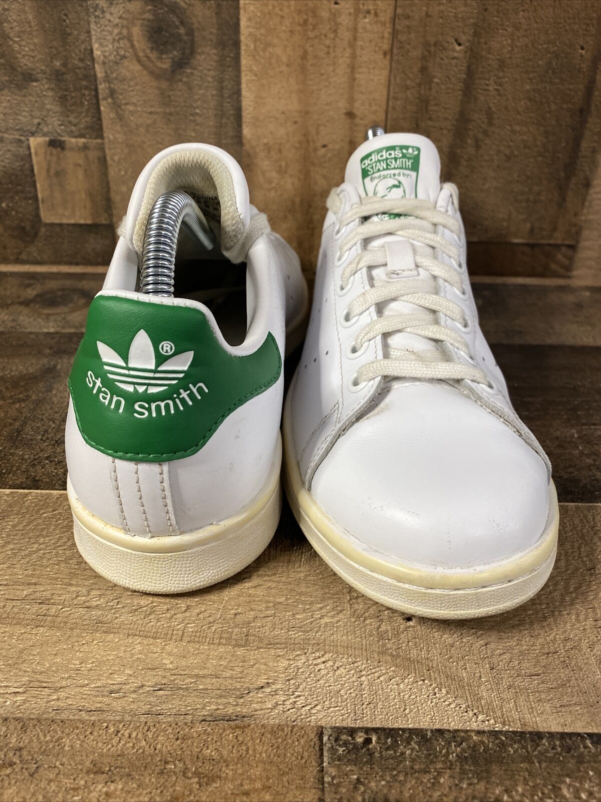 Adidas Womens Stan Smith B24105 White Green Lace Up Low Top Sneaker Shoes Size 8