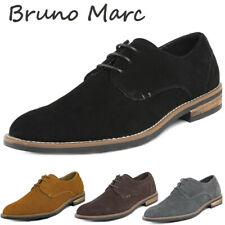 BRUNO MARC Mens Oxford Shoes Lace Up Business Casual Suede Leather Shoes Black