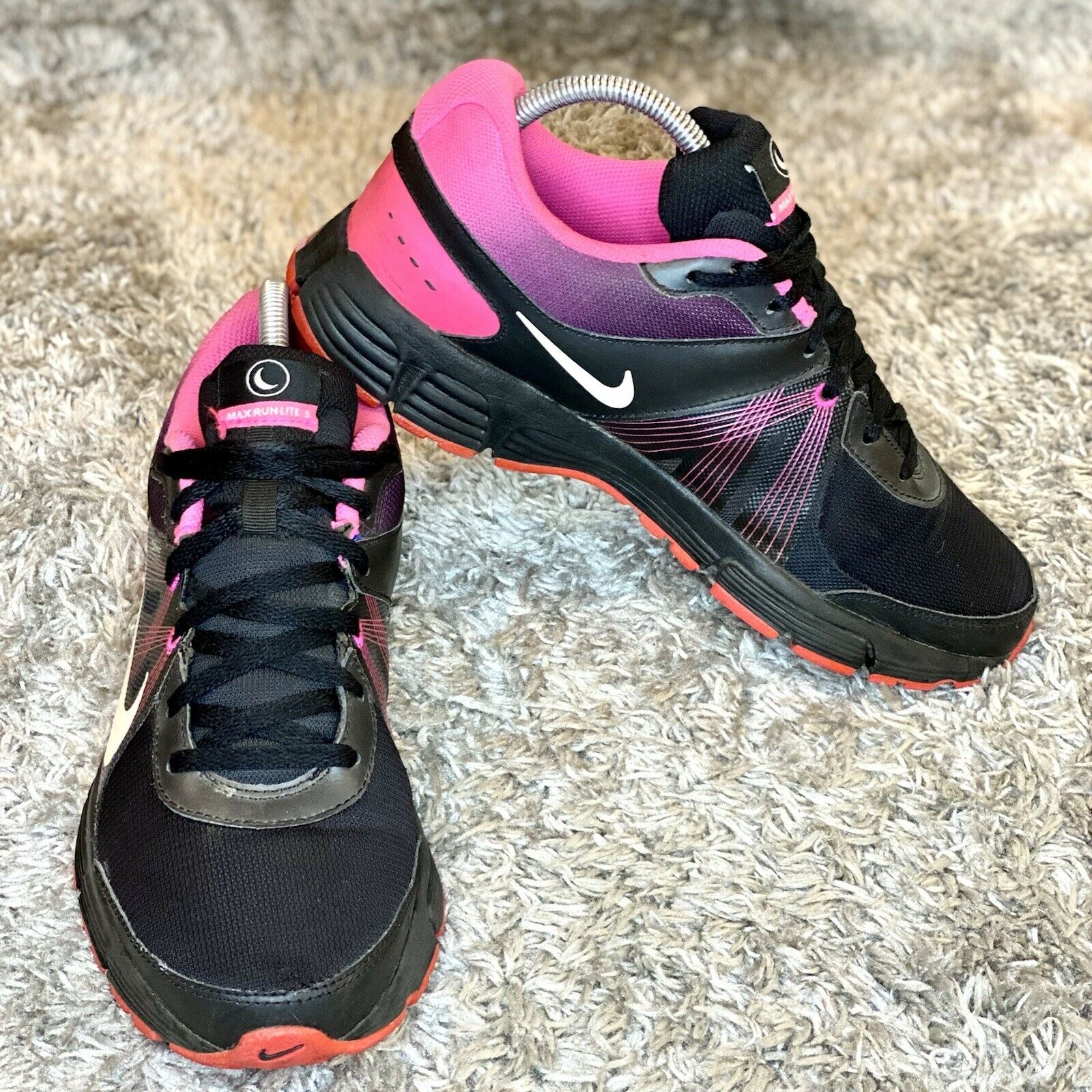 EUC Women's Nike Air Max (Size 9.5) Shoes Sneakers Black Pink 488166-001