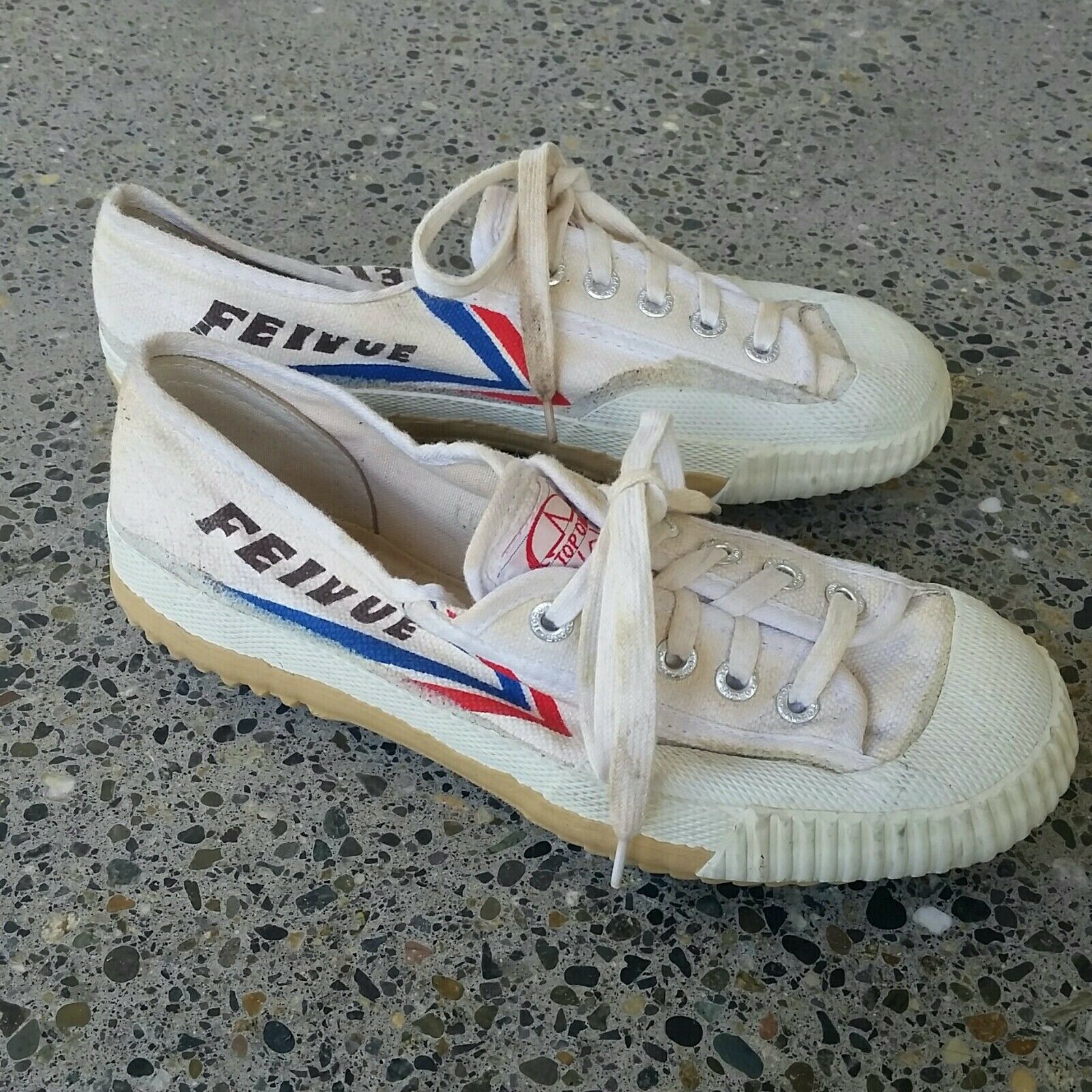 Feivue Feiyue Top One White Martial Arts Canvas Lace Up Shoe Size 37 Used
