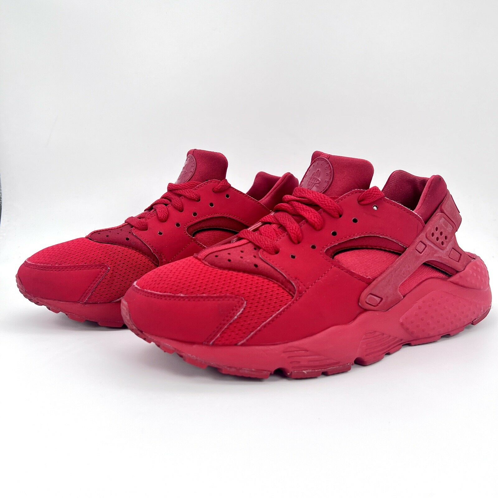 Nike Air Huarache Run Triple Red Running Shoes Style 654275-600 Youth Size 7Y