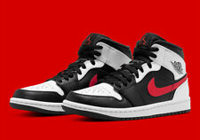 Nike Air Jordan 1 Mid Shoes Black White Chile Red 554724-075 Men's or GS NEW