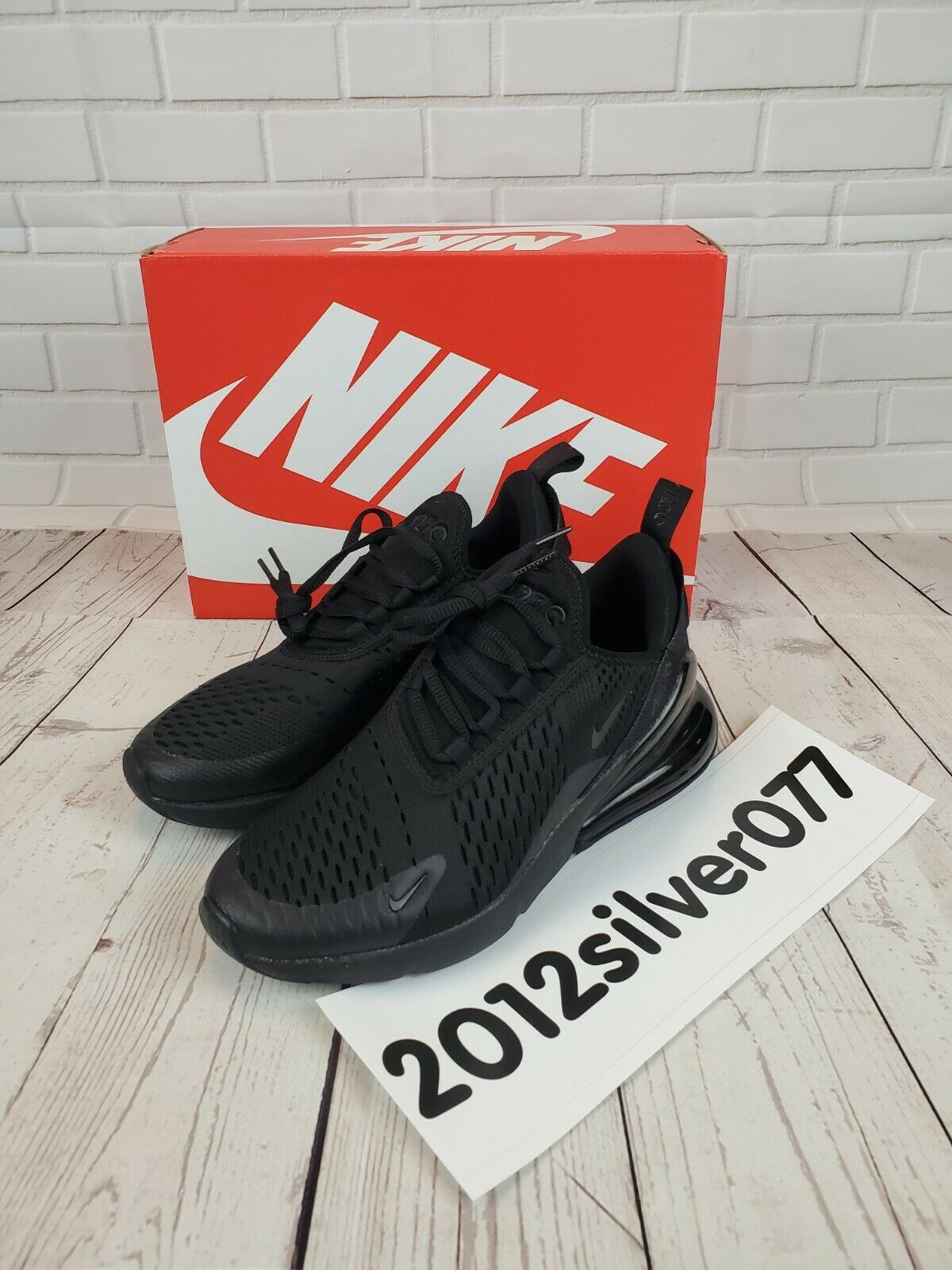 Nike Air Max 270 GS 'Triple Black' BQ5776-001 Running Shoes Size 7Y =Women's 8.5