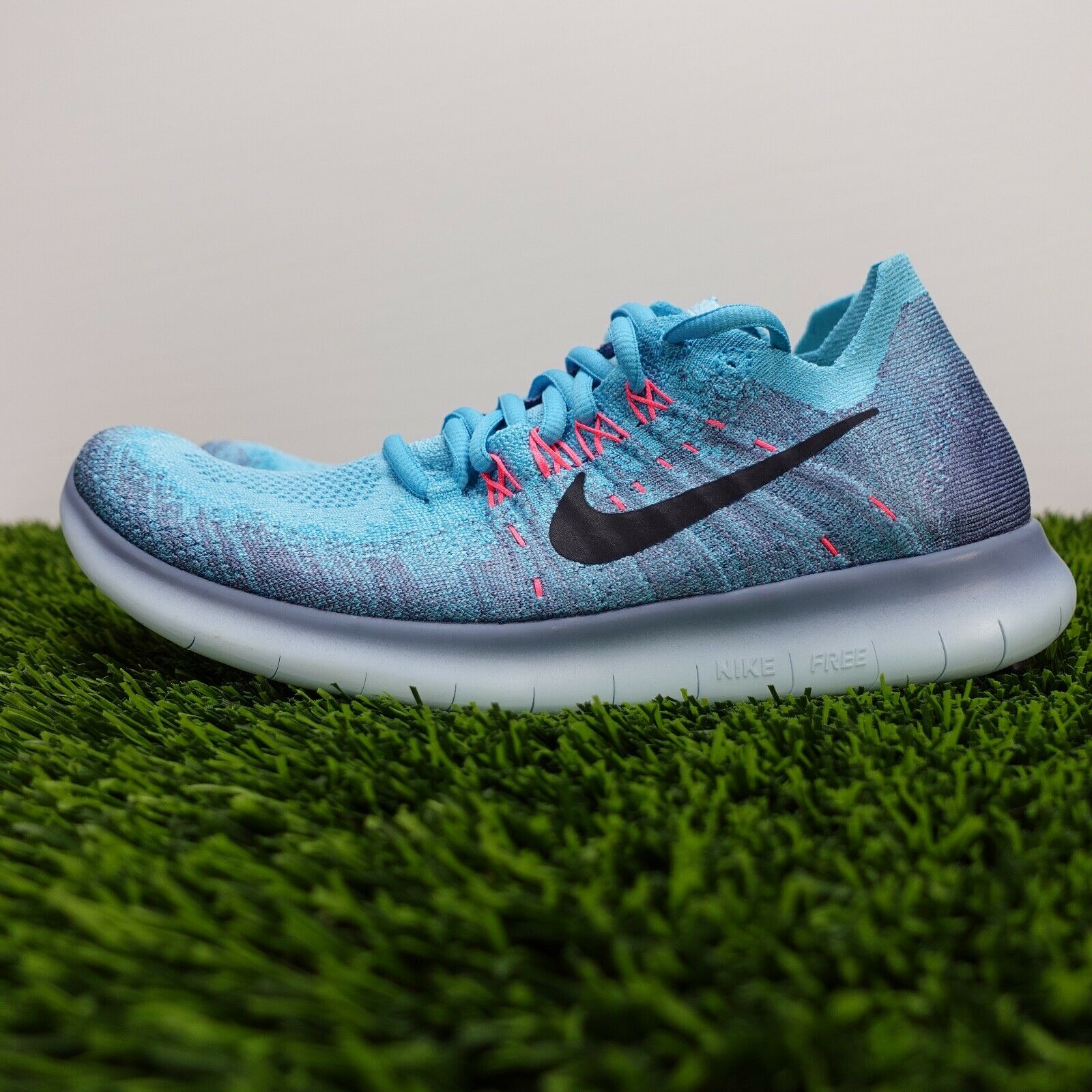 Nike Free RN Flyknit 2017 Women's Running Shoes Blue Pink 880844-400 Size 7.5