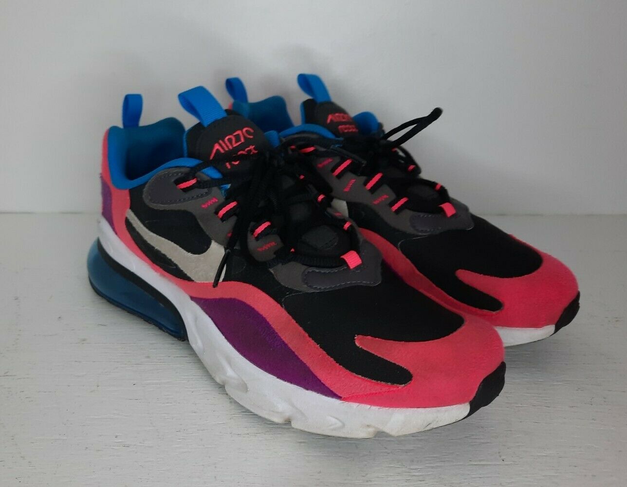 Nike Kids Girls Air Max 270 React BQ0101-001 Pink Lace Up Shoes Size 7Y