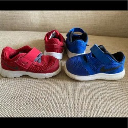 Nike Shoes | 2 Pairs Of Toddler Nike Sneakers | Color: Blue/Red | Size: 5bb