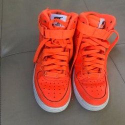 Nike Shoes | Nike Air Force One Orange High Top Shoes, Youth 4 | Color: Orange | Size: 4bb