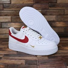 Nike Women's Air Force 1 '07 ESS Shoes White Gym Red Gold CZ0270-104 NEW