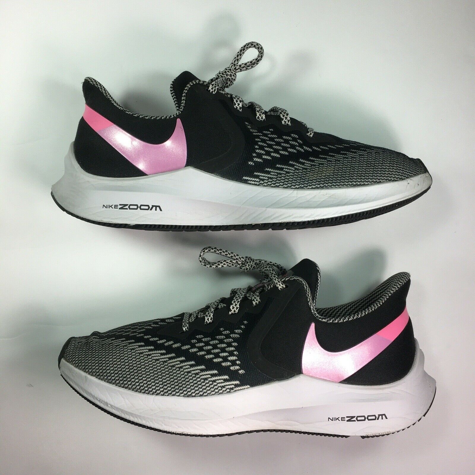 Nike Womens Air Zoom Winflo 6 CN2153-001 Black Pink Running Shoes Size 8.5