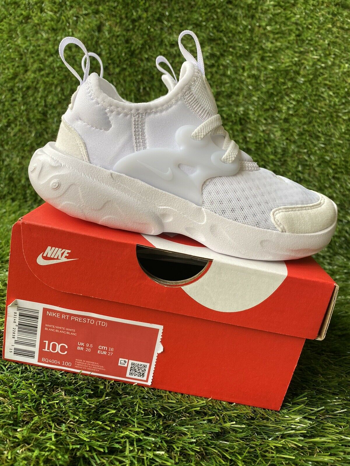 TODDLER: Nike React Presto Shoes, White - Size 10C BQ4004-100