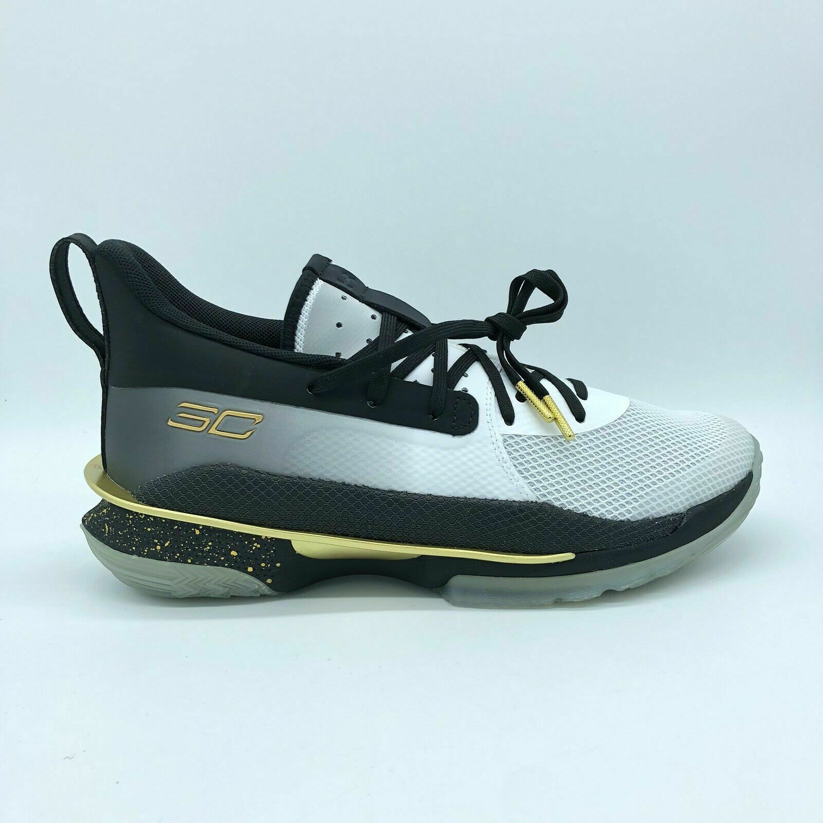 Under Armour Curry 7 Basketball Black Gold Shoes Stephen 3023300-104 Size 7 *