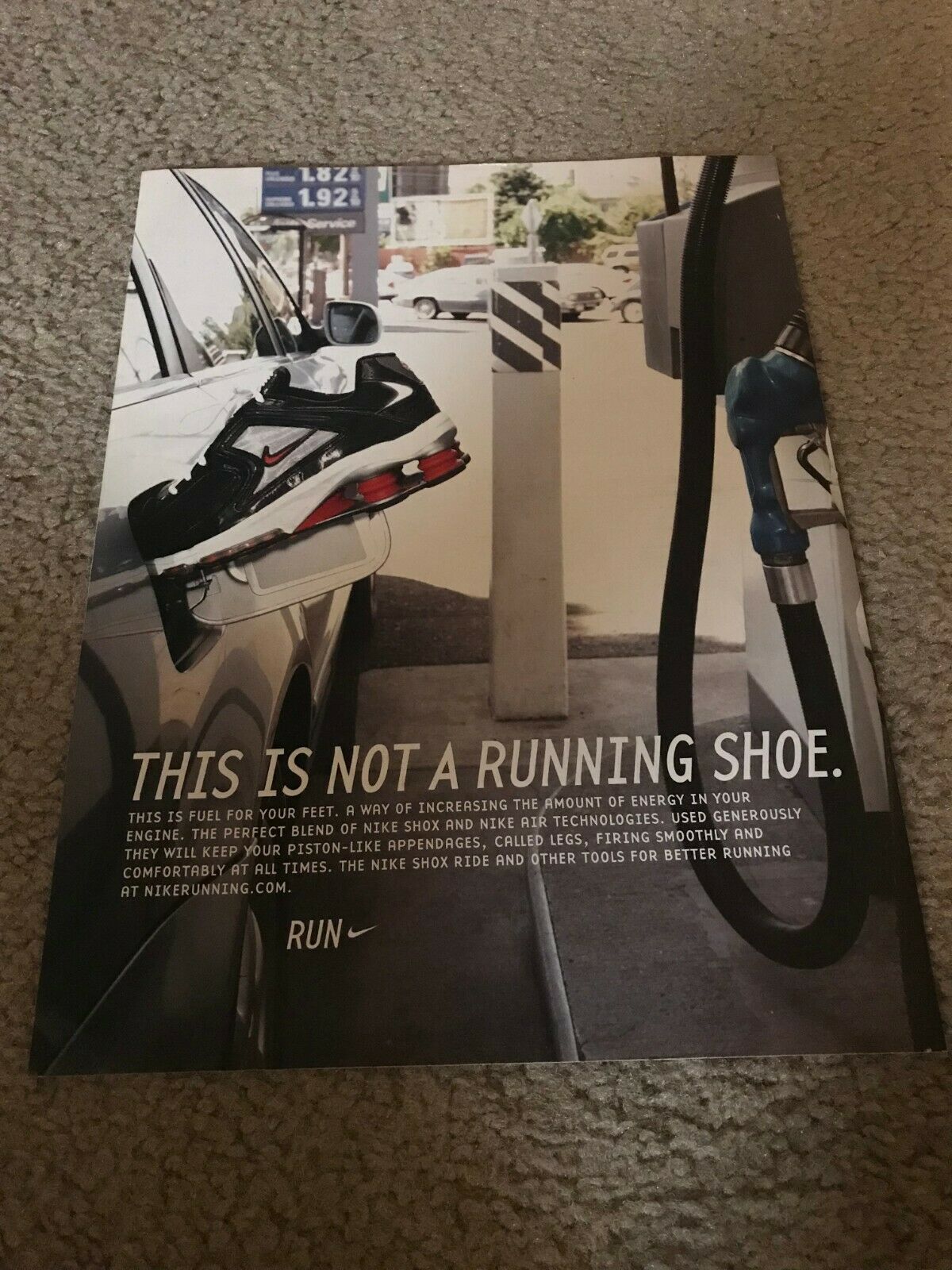 Vintage 2003 NIKE SHOX Running Shoes Poster Print Ad "NOT A RUNNING SHOE" RARE