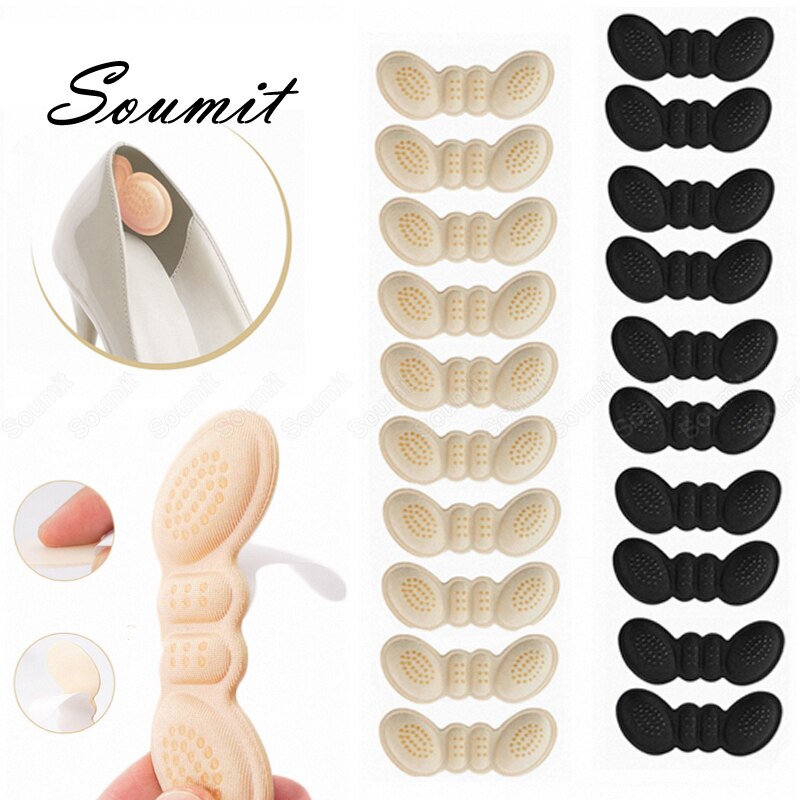 10 Pairs High Heel Insoles for Women Shoes Adjust Size Heel Liner Grips Pads Heel Protector Self-Adhesive Sticker Foot Care Tool